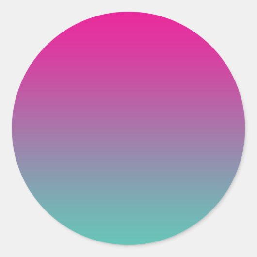 Sticker Rond Magenta Purple et Ombre Turquoise (Devant)