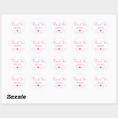Sticker Rond Magenta script calligraphie Merci mariage (Feuille)