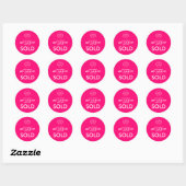 Sticker Rond Magenta Simple Moderne Ajouter Logo Vente aux ench (Feuille)