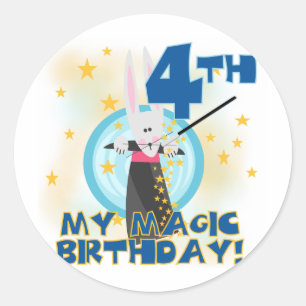 Sticker Rond Magic 4th Birthday Tshirts et cadeaux