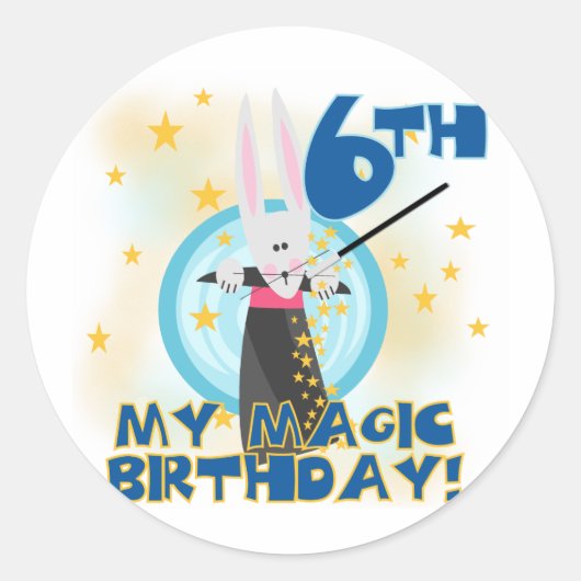 Sticker Rond Magic 6th Birthday Tshirts et cadeaux (Devant)