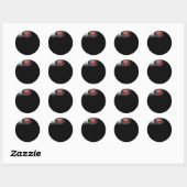 Sticker Rond Magic 8 Ball dit, "WTF ?" (Feuille)