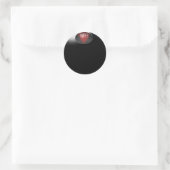Sticker Rond Magic 8 Ball dit, "WTF ?" (Sac)