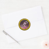 Sticker Rond MAGIC AMÉTHYST MONOGRAS rose vif (Enveloppe)