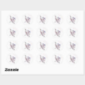 Sticker Rond Magic Bow Bunny - Dreamy Fantasy Adventure Kawaii  (Feuille)