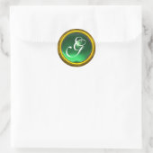 Sticker Rond MAGIC JADE MONOGRAS vert vif vert vif jaune (Sac)
