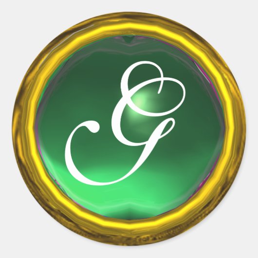 Sticker Rond MAGIC JADE MONOGRAS vert vif vert vif jaune (Devant)