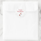 Sticker Rond Magic Modern Unicorn Snowflakes Nom Script Xmas (Sac)