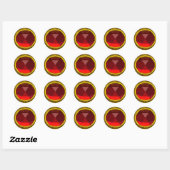 Sticker Rond MAGIC RUBY, jaune rouge vif (Feuille)