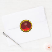 Sticker Rond MAGIC RUBY, jaune rouge vif (Enveloppe)