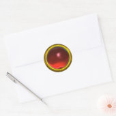 Sticker Rond MAGIC RUBY, jaune rouge vif (Enveloppe)