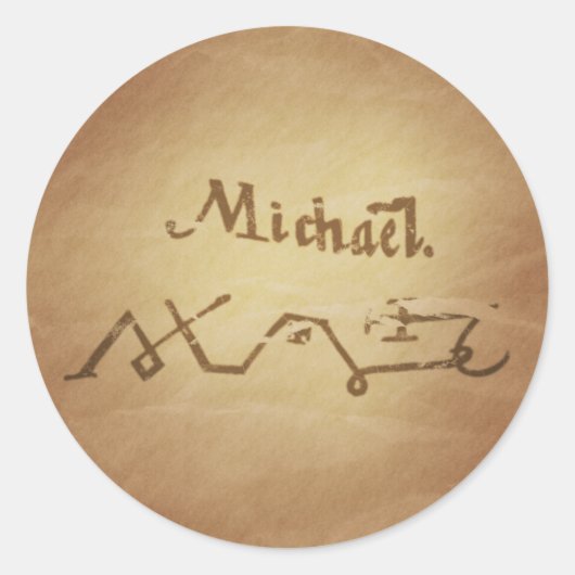 Sticker Rond Magic Seal Angel Michael Protection Charmes magiqu (Devant)