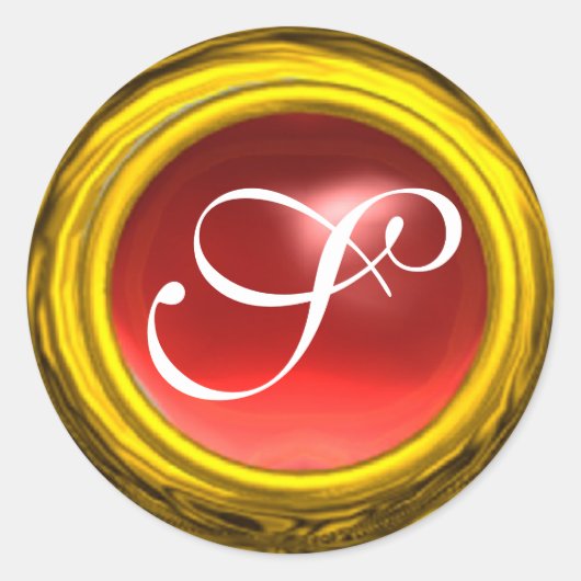 Sticker Rond MAGIC TOPAZ, brillant rose rouge rouge vif (Devant)