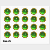 Sticker Rond MAGIC TOPAZ, vert jaune vif (Feuille)