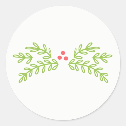 Sticker Rond Magical Christmas Mistletoe Turquoise ID441 (Devant)