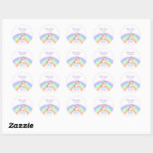 Sticker Rond Magical Day Rainbow Stars Unicorn Birthday (Feuille)