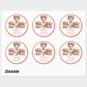 Sticker Rond Magical Fairy 4th Birthday Pastel Pink Thank You  (Feuille)