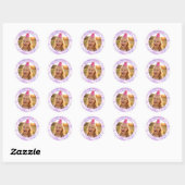 Sticker Rond Magical Purple Bubbles Photo Birthday  (Feuille)