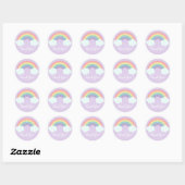 Sticker Rond Magical Rainbow Birthday Favoriser (Feuille)