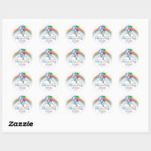 Sticker Rond Magical Unicorn Rainbow Anniversaire Favoriser (Feuille)