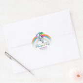 Sticker Rond Magical Unicorn Rainbow Anniversaire Favoriser (Enveloppe)