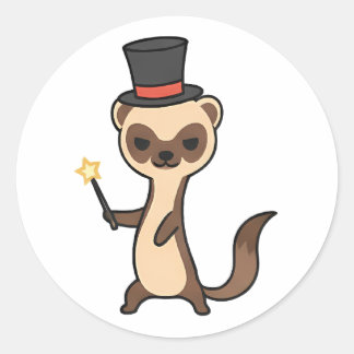 Sticker Rond Magician Meerkat