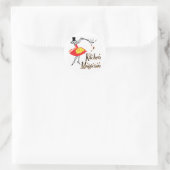 Sticker Rond Magicien de cuisine Cuisine rétro dire (Sac)