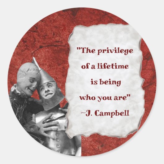 Sticker Rond Magicien des citations d'Oz Campbell Red Gold (Devant)