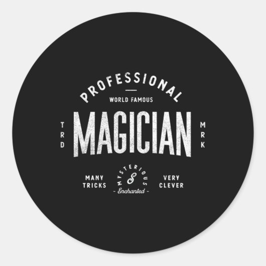 Sticker Rond Magicien professionnel de renommée mondiale (Devant)