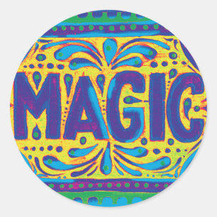 Sticker Rond Magie bleue