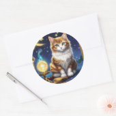 Sticker Rond Magie de chat (Enveloppe)