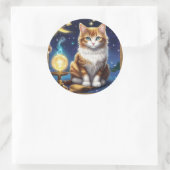 Sticker Rond Magie de chat (Sac)