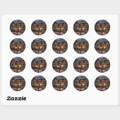 Sticker Rond Magie de Noël rustique (Feuille)