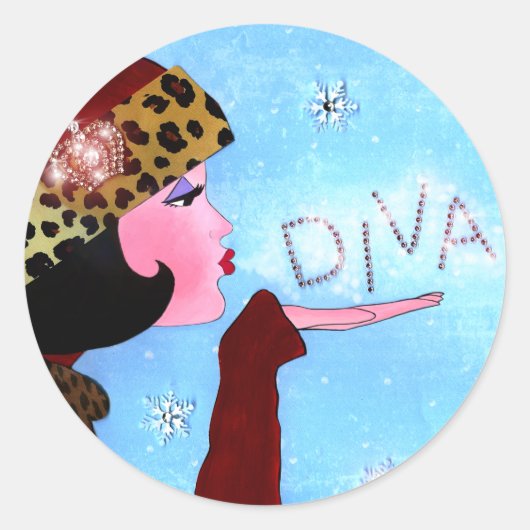 Sticker Rond "Magie hivernale" (Devant)