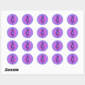 Sticker Rond Magie violette Kokopelli (Feuille)