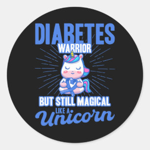 Sticker Rond Magique Comme Une Unicorne Sensibilisation Au Diab