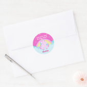 Sticker Rond Magique Cute Unicorn Anniversaire (Enveloppe)