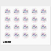Sticker Rond Magique Pastel Unicorn Arc-en-ciel Anniversaire (Feuille)