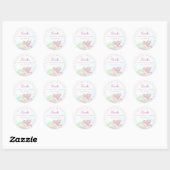 Sticker Rond Magique Rainbow Unicorn rose or fête d'anniversair (Feuille)