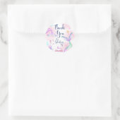 Sticker Rond Magique Sirène Anniversaire Merci Favor (Sac)