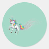 Sticker Rond Magique Unicorn fête d'anniversaire (Devant)