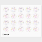 Sticker Rond Magique Unicorn Rainbow Anniversaire Party (Feuille)
