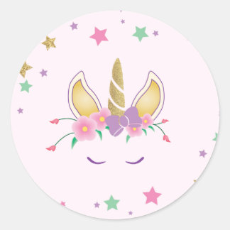 Sticker Rond Magique Unicorne Décalages d'anniversaire