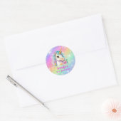 Sticker Rond Magique Unicorne Rainbow Sparkle Anniversaire (Enveloppe)