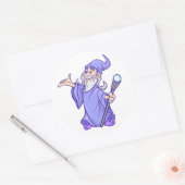 Sticker Rond Magique violet sorcière magicien sorcière (Enveloppe)