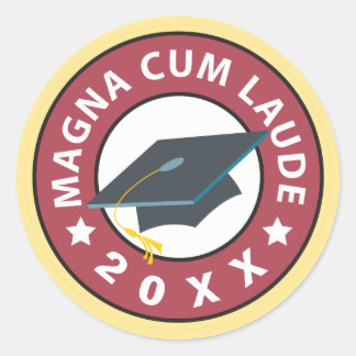 Sticker Rond Magna Cum Laude Année de graduation
