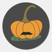 Sticker Rond Magnet Citrouille de Mustachio (Devant)