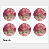 Sticker Rond Magnet d'art des pois doux (Feuille)