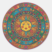 Sticker Rond Magnet Sun mexicain (Devant)