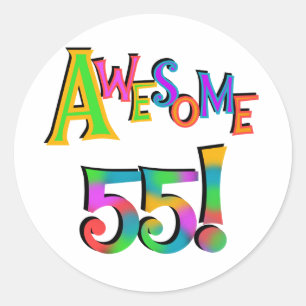 Sticker Rond Magnifique 55 T-shirts et cadeaux d'anniversaire